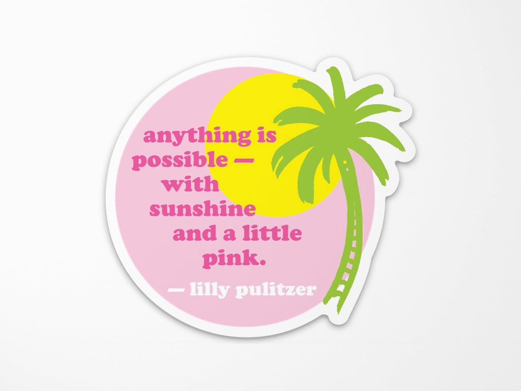 Anything Is Possible Coconut Tree Vinyl Sticker