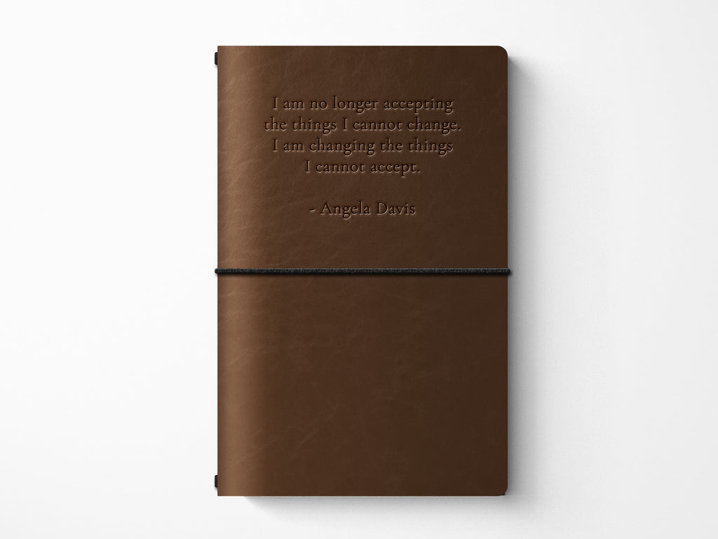 Black Voices Limited Edition Refillable Leather Journal - Angela Davis