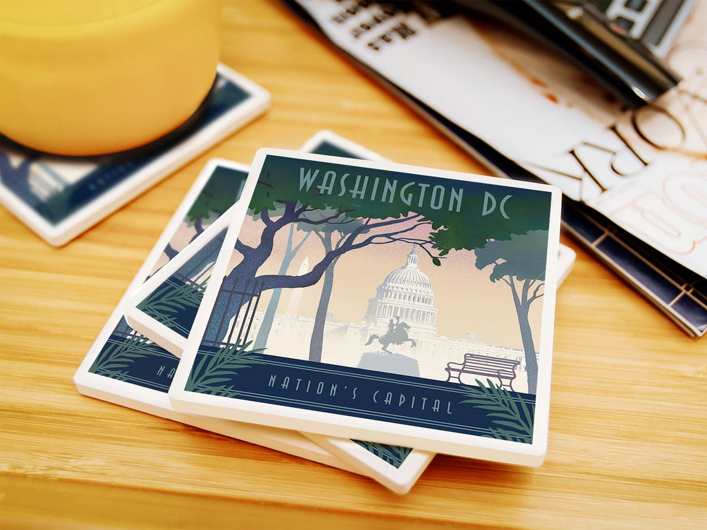 Coaster Washington DC Nation's Capitol Lithograph