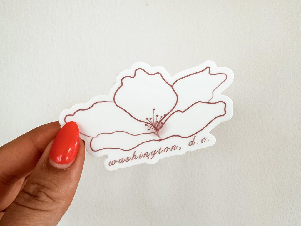 DC Cherry Blossom Sketch Vinyl Sticker