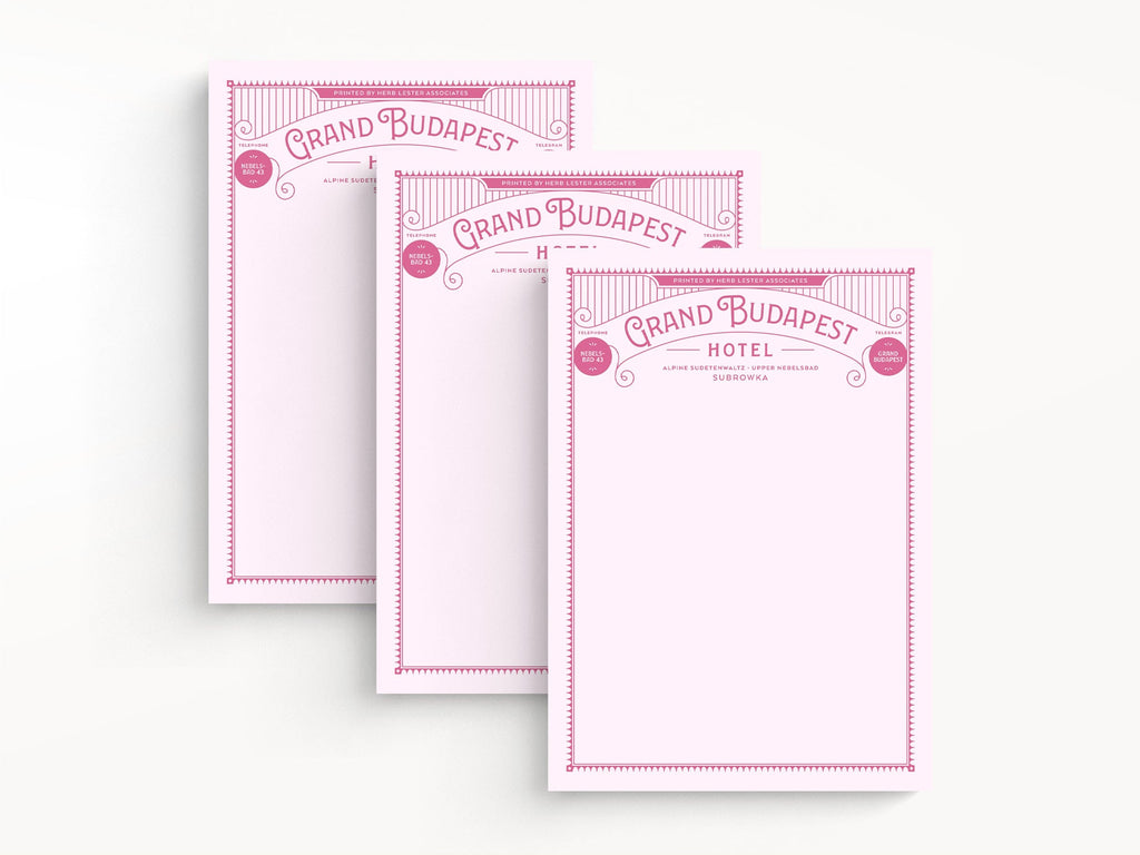 Grand Budapest Hotel Souvenir Notepad, Set of 3