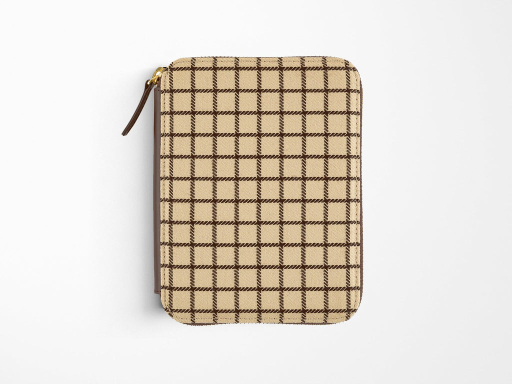 Hobonichi Techo A6 Original Cover - Taut Zipped Cafe au Lait Plaid