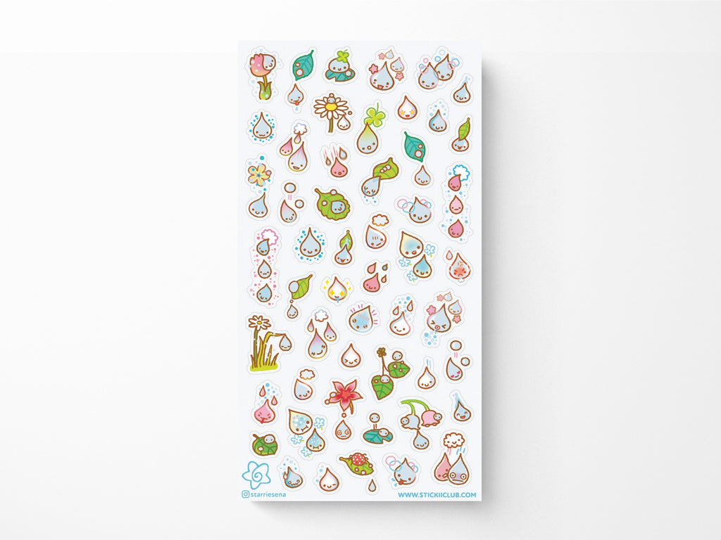 Kawaii Droplets Sticker Sheet