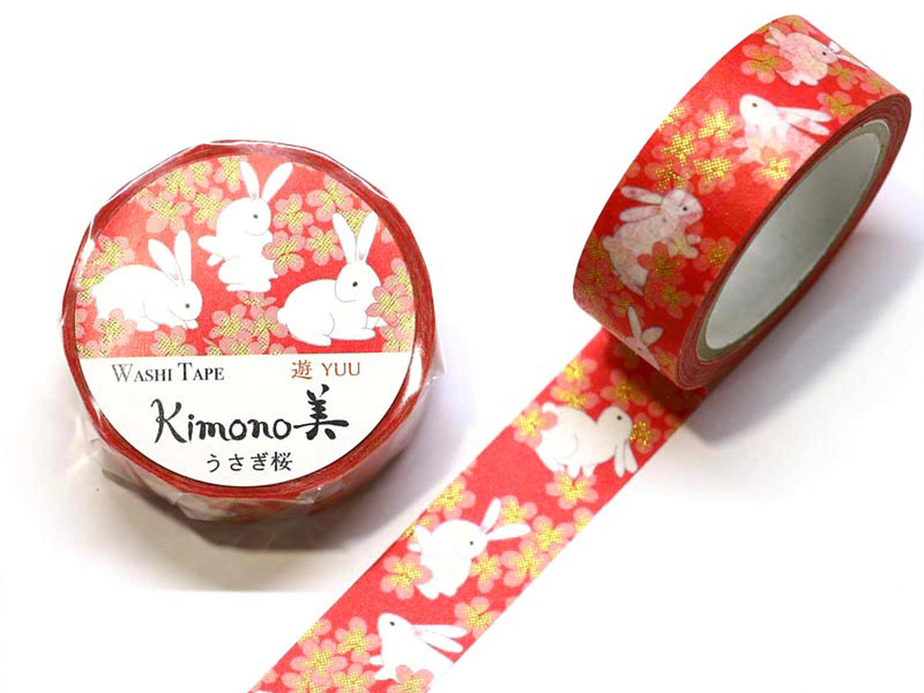 Kimono Beauty Cheery Rabbit Washi Tape