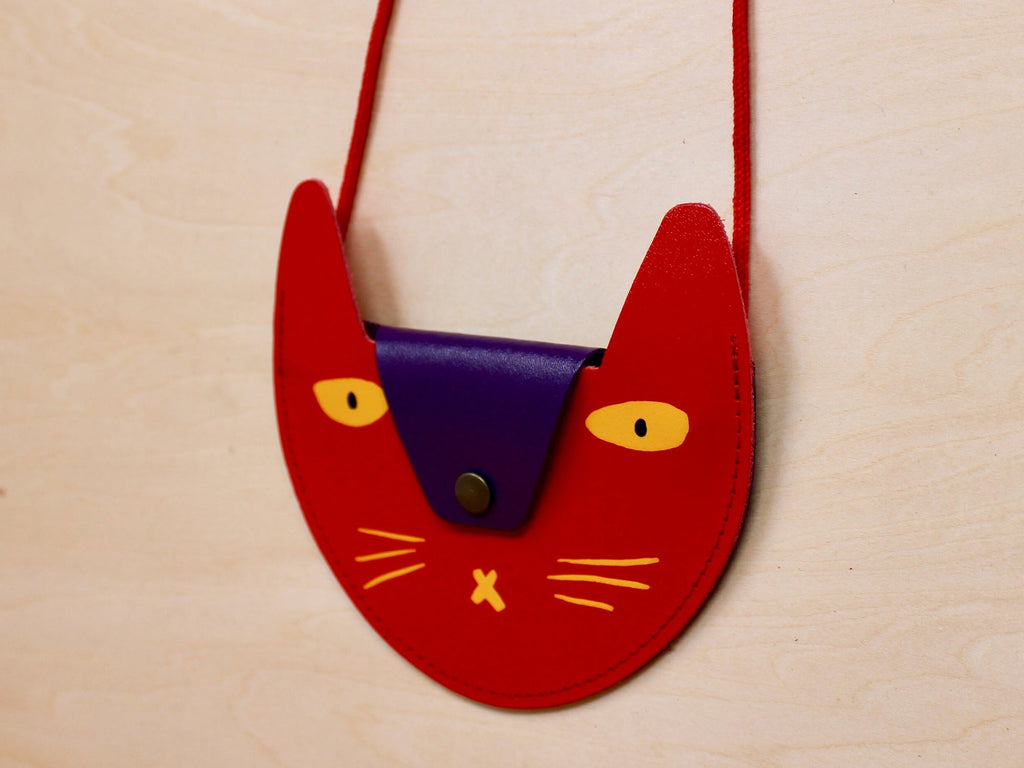 Leather Cat Pocket Purse