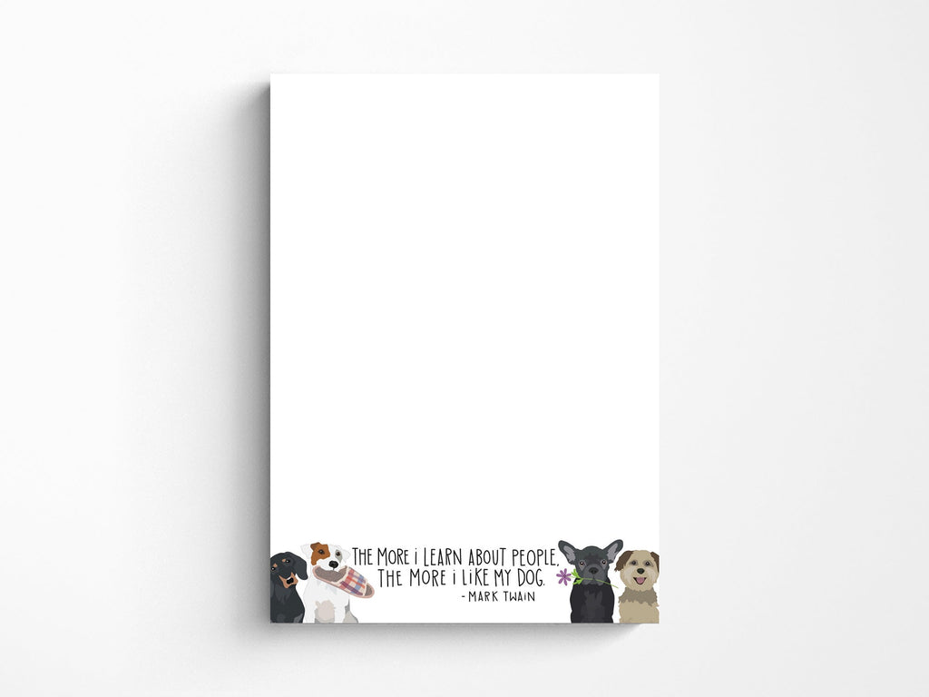 Mark Twain Dog Quote Notepad