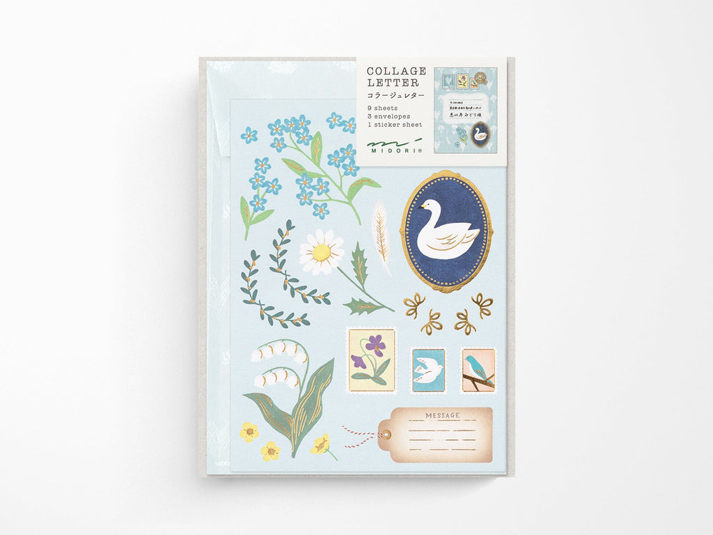 Midori Letter Set Collage - Bird Pattern