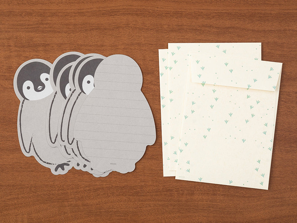 Midori Letter Set Die-Cut Penguin