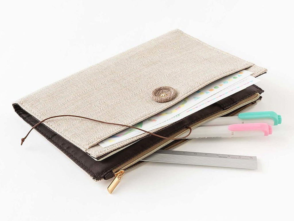 Midori Yuru Log Notebook Cover B6 - Beige Cloth