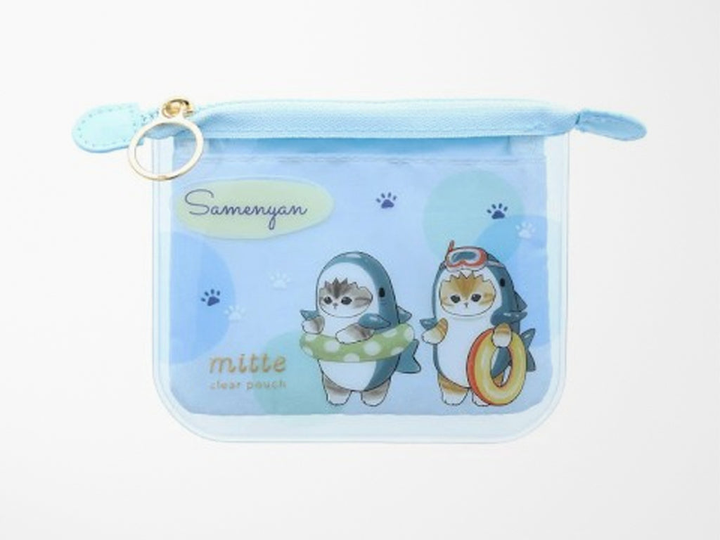 Mofusand Clear Mini Flat Pouch - Sharkyan