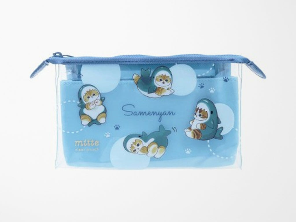 Mofusand Clear Pouch with Gusset - Sharkyan