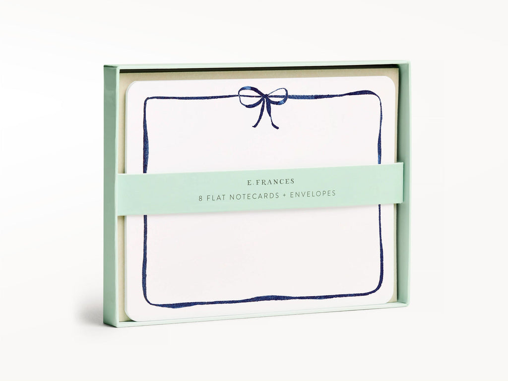 Navy Bow Flat Notes Boxed Set of 8 Notecards