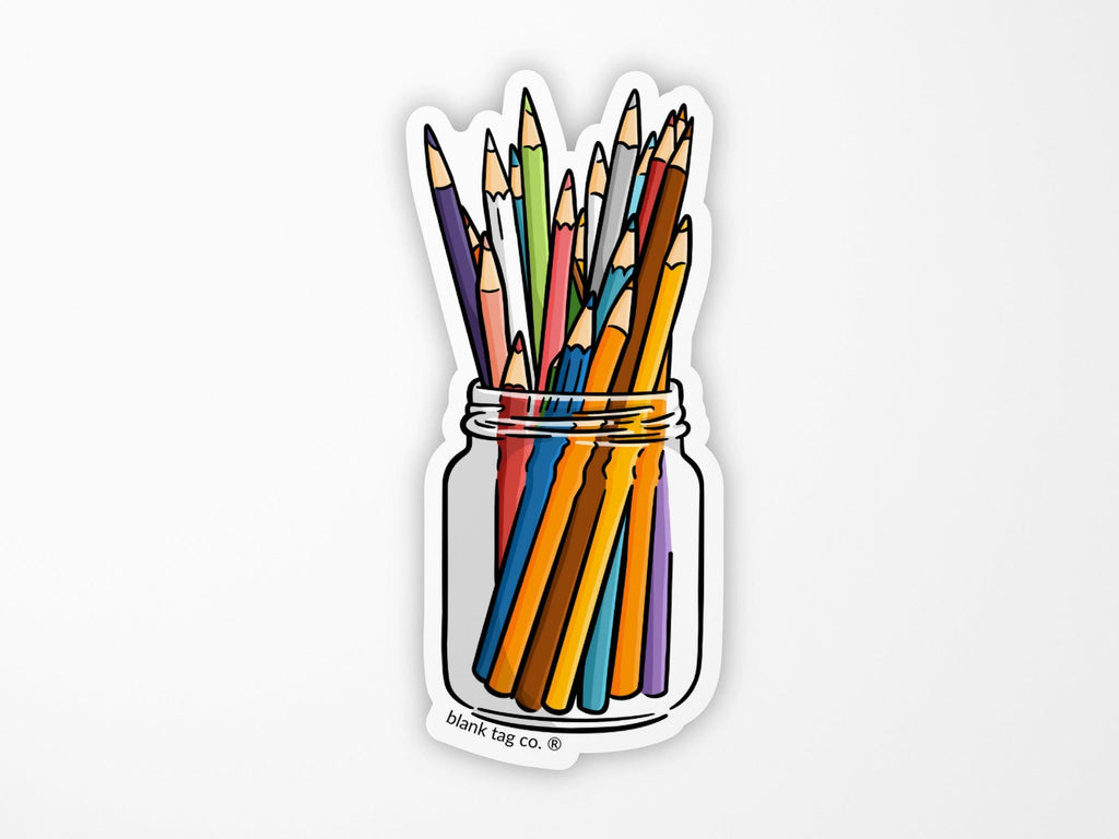 Pencil Cup Vinyl Sticker