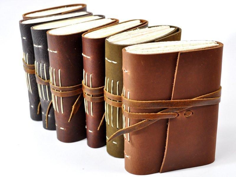 Personalized Hand Sewn Leather Pocket Journal