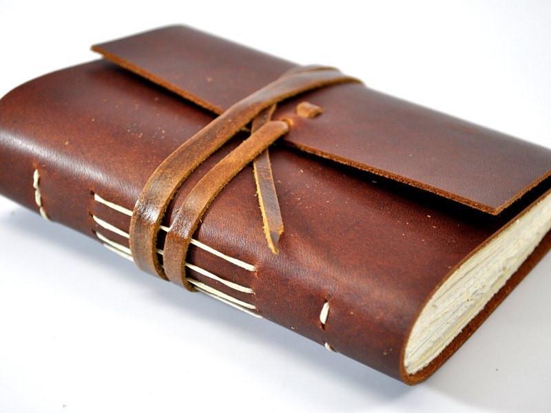 Personalized Hand Sewn Leather Pocket Journal