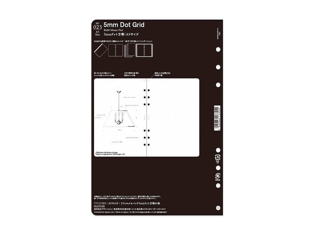 PLOTTER Refill Memo Pad Dot Grid - A5 Size