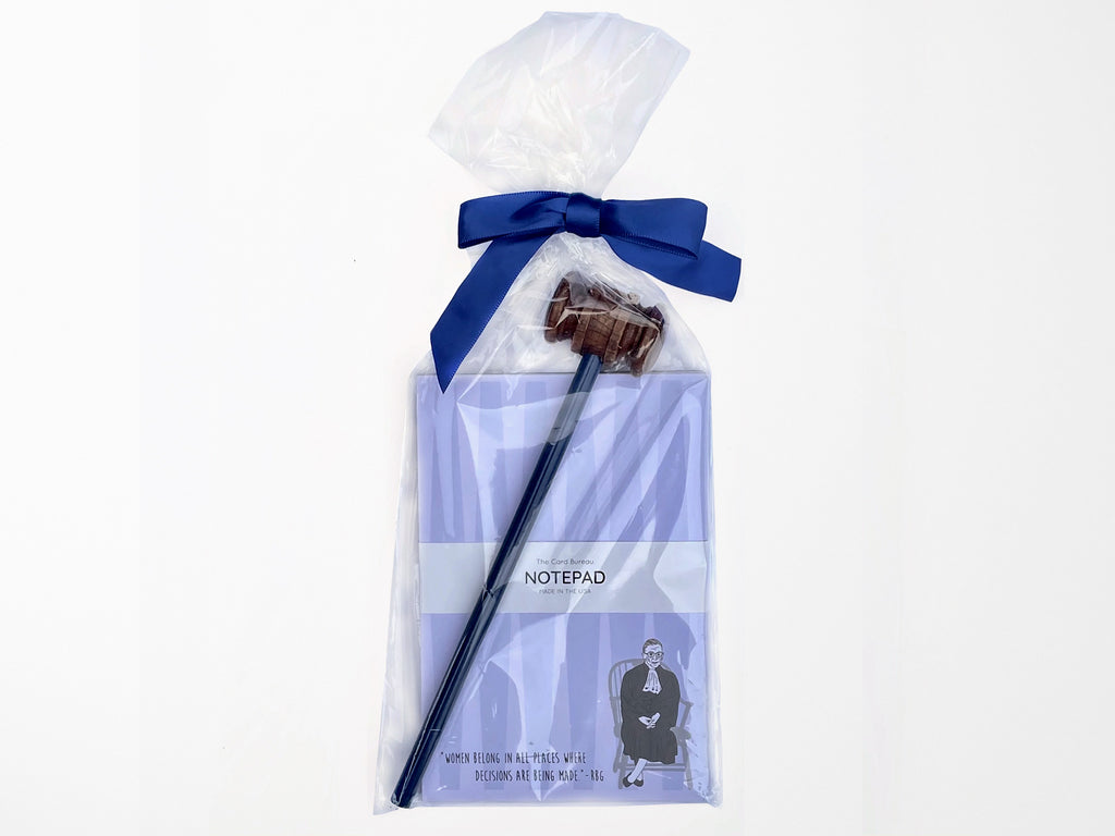 Ruth Bader Ginsburg Notepad & Gavel Pencil Gift Set