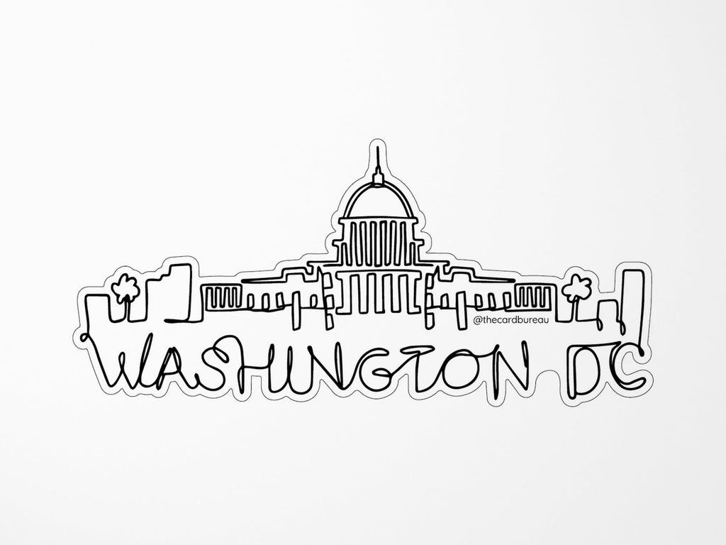 Washington DC Line Drawing Sticker