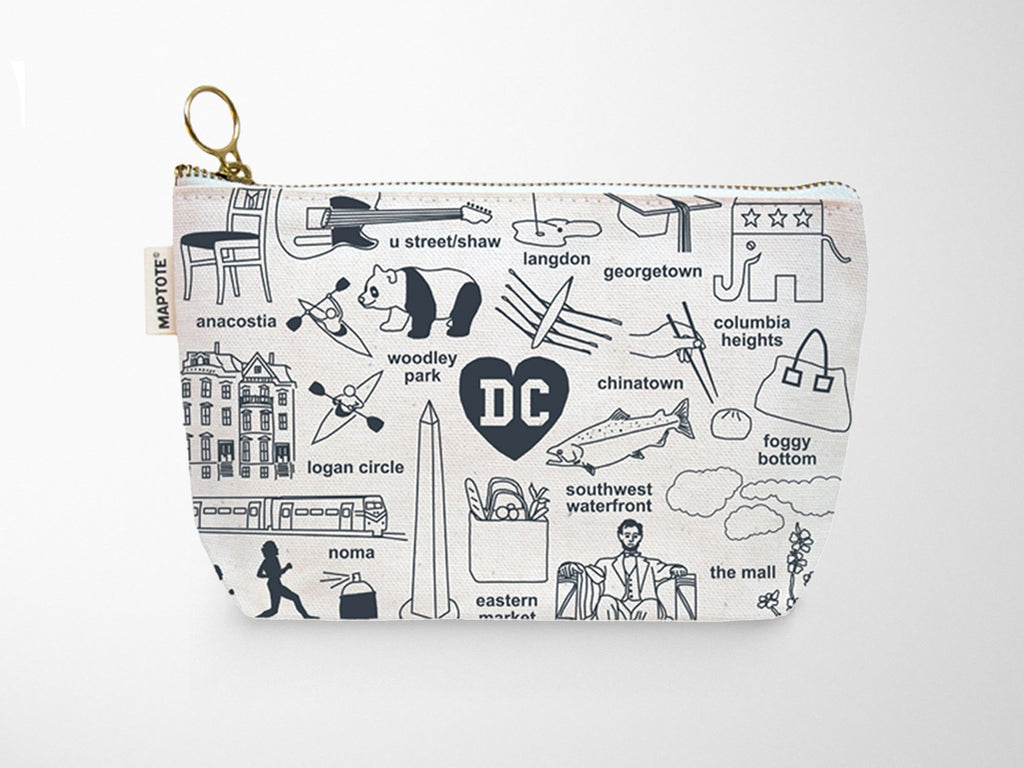 Washington DC Zipped Pouch - Natural