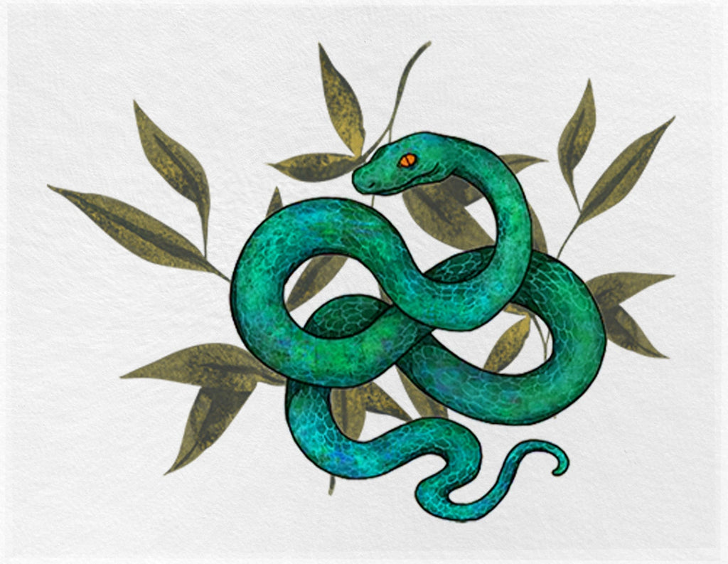 Year of the Snake Flat Notecards Set of 10