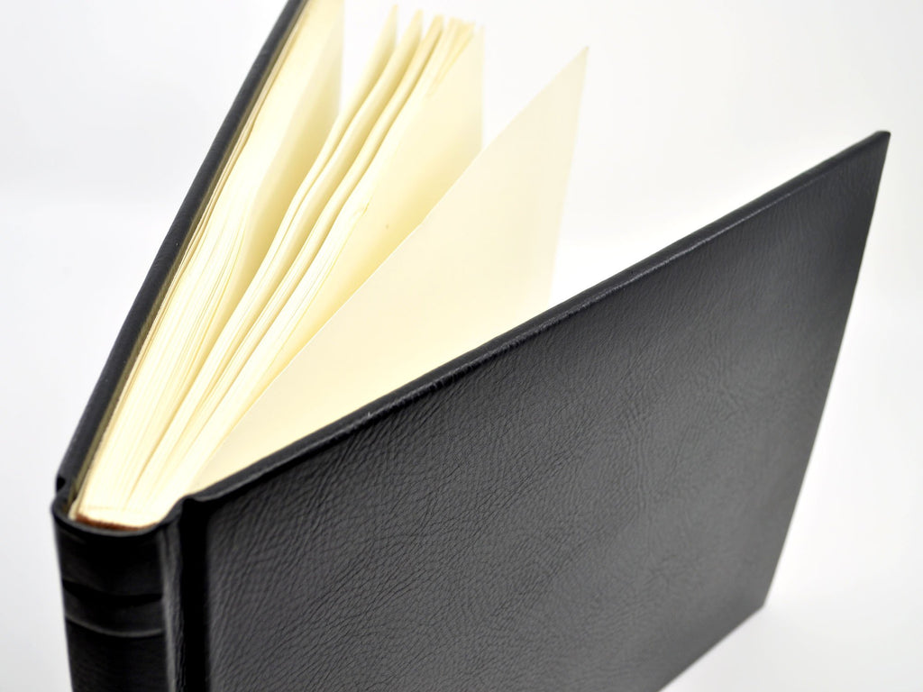 Black Italian Leather Guest Book