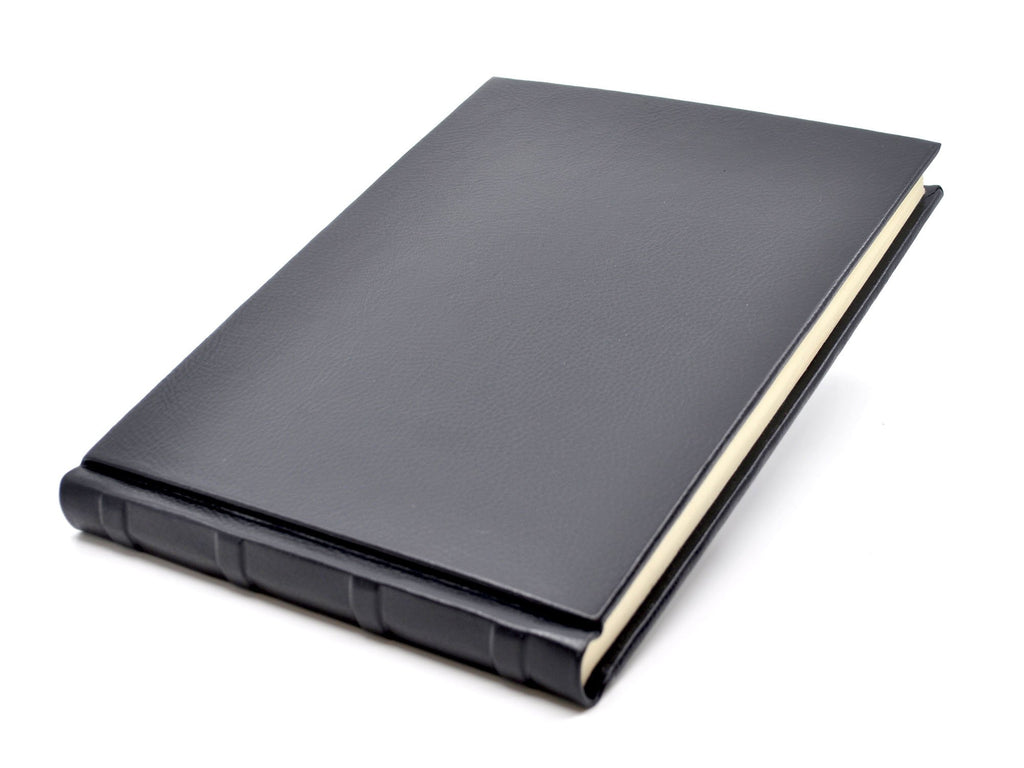 Black Italian Leather Guest Book