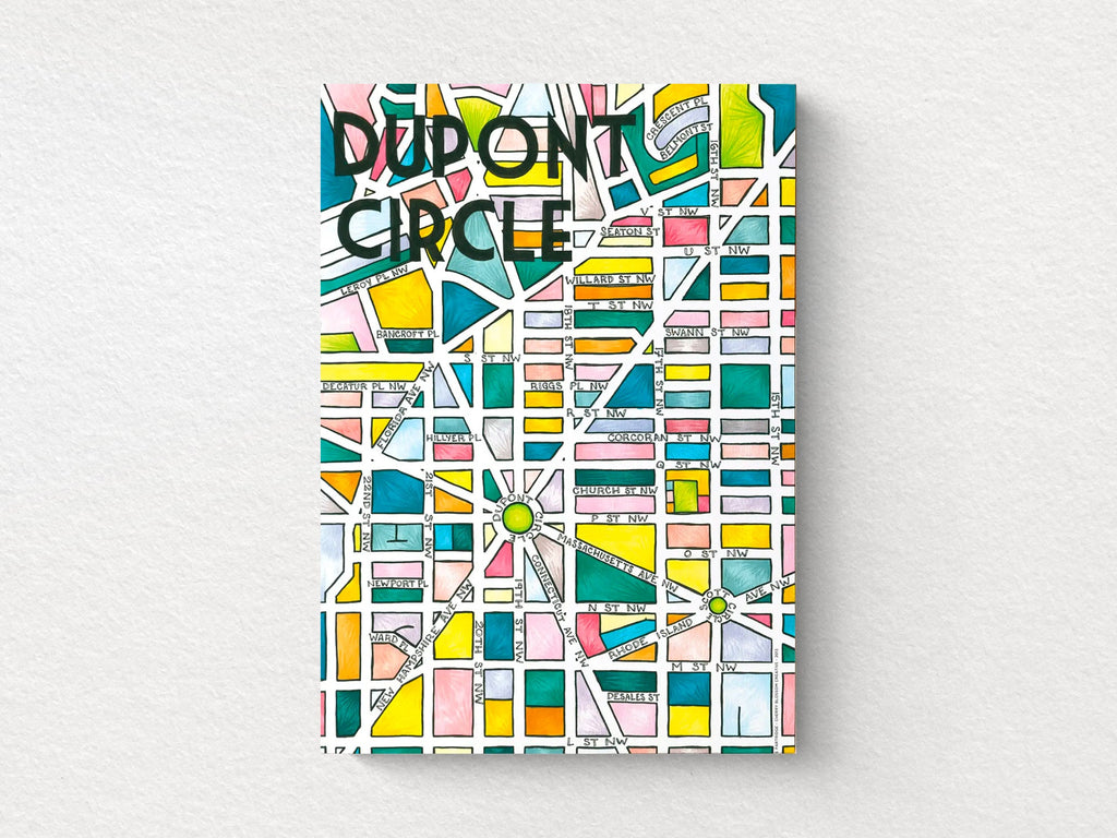 Dupont Circle Art Map Greeting Card