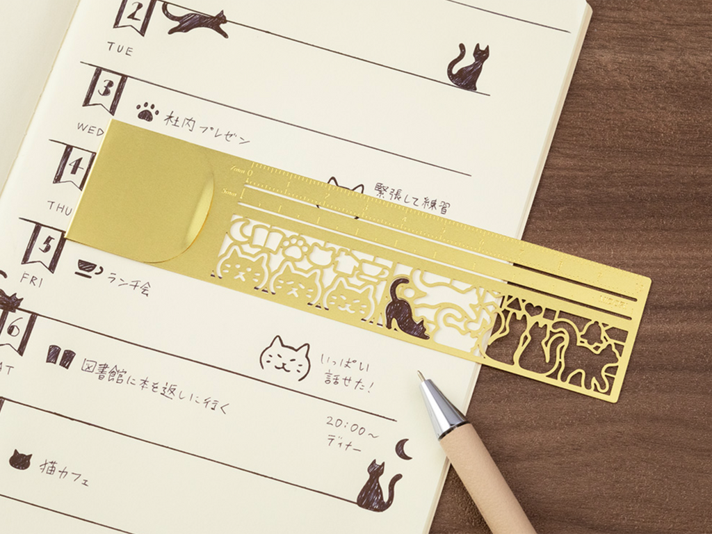 Midori Clip Ruler - Cat