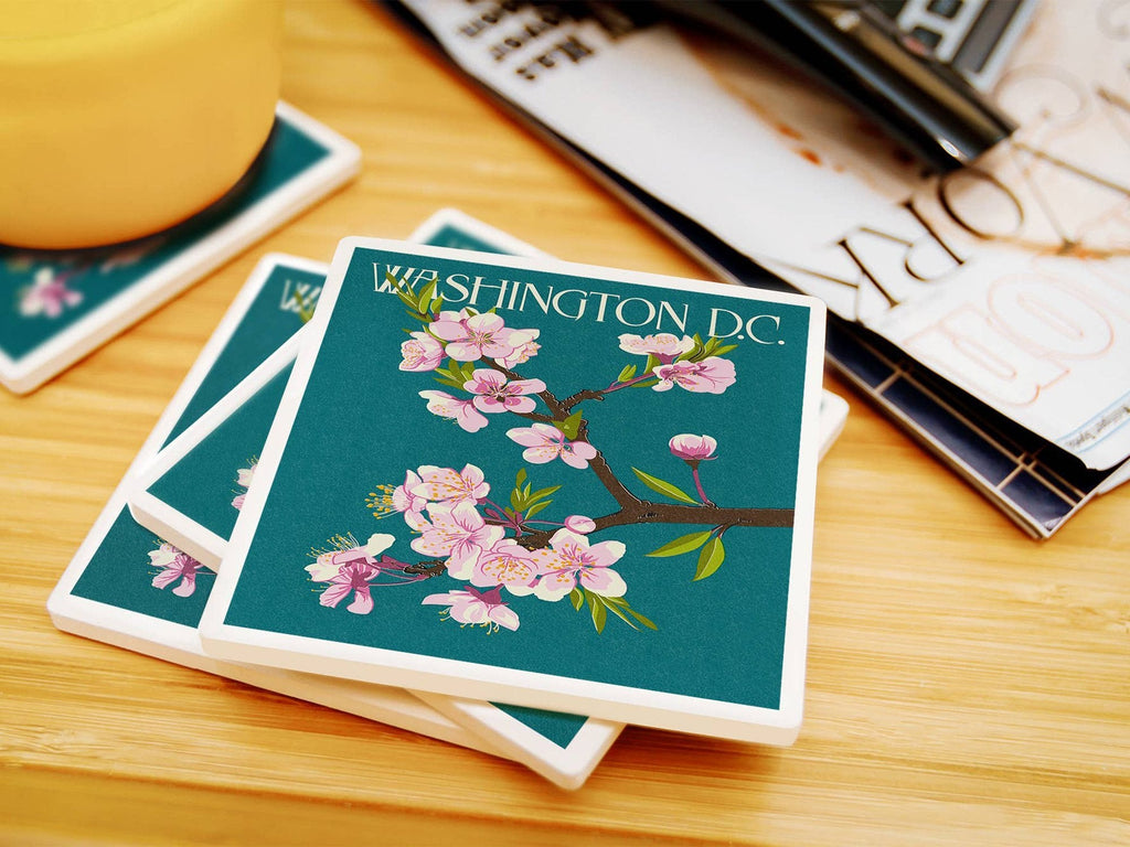 Coaster Washington DC Cherry Blossoms Blue