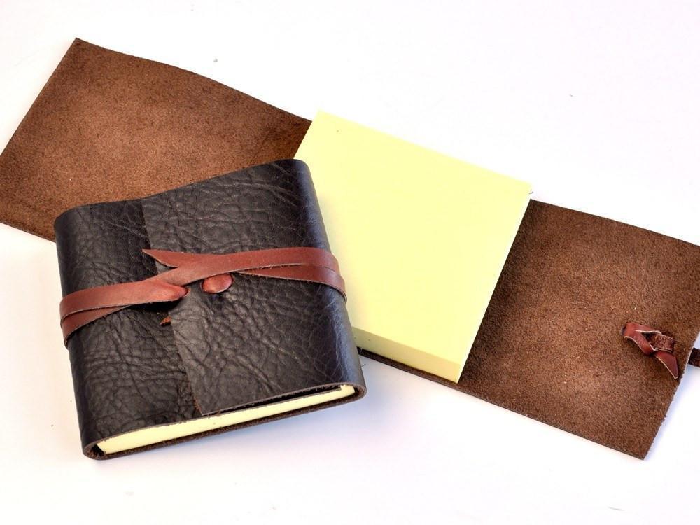 Leather Wrap Sticky Note Pad