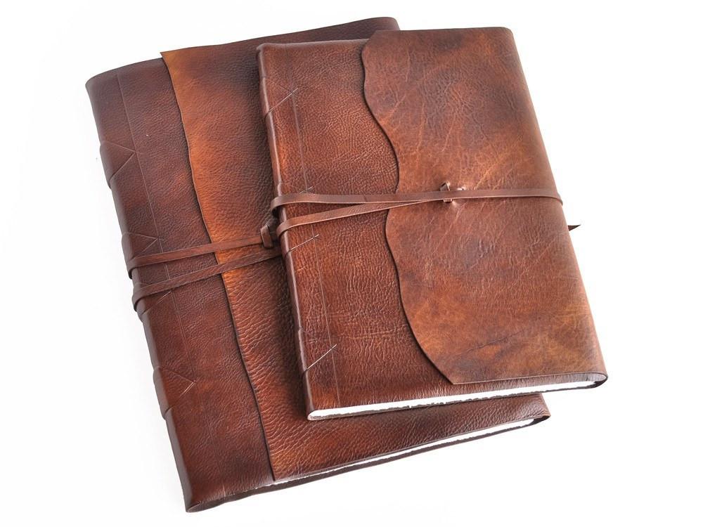 Luxury Old-World Leather Wrap Sketchbook with Amalfi Paper